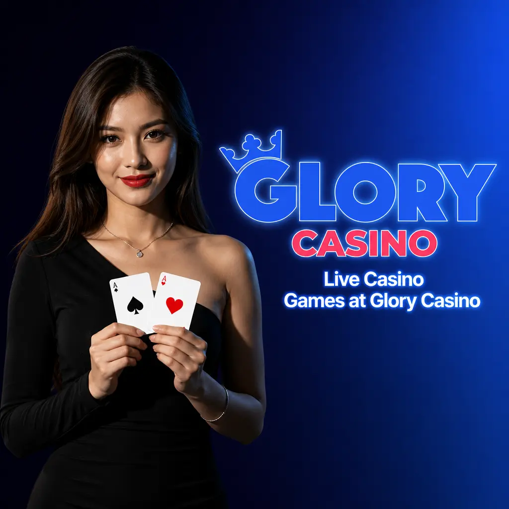 Live Casino at Glory Casino featuring real dealers for Blackjack, Baccarat, Roulette, Sic Bo and game shows