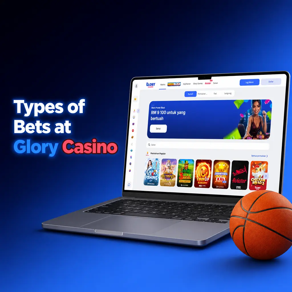 Types of bets at Glory Casino: Single, Express, and System betting options explained for sportsbook strategy.